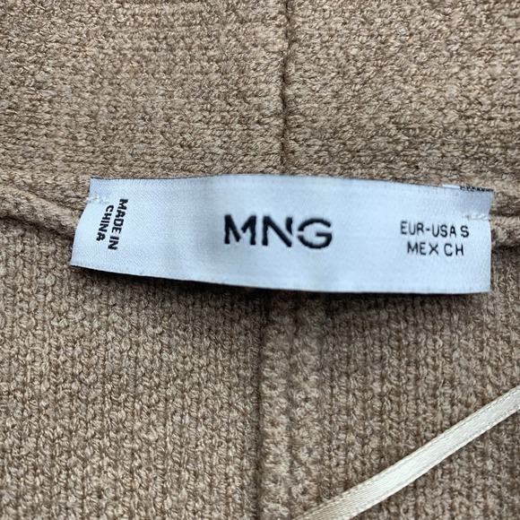 MNG Mango Sweater Cardigan Women Sz S Beige Maxi Knit Coatigan Cozy Casual Boho - Picture 5 of 8